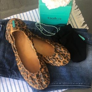 Tieks Leopard Ballet Flats Size 8